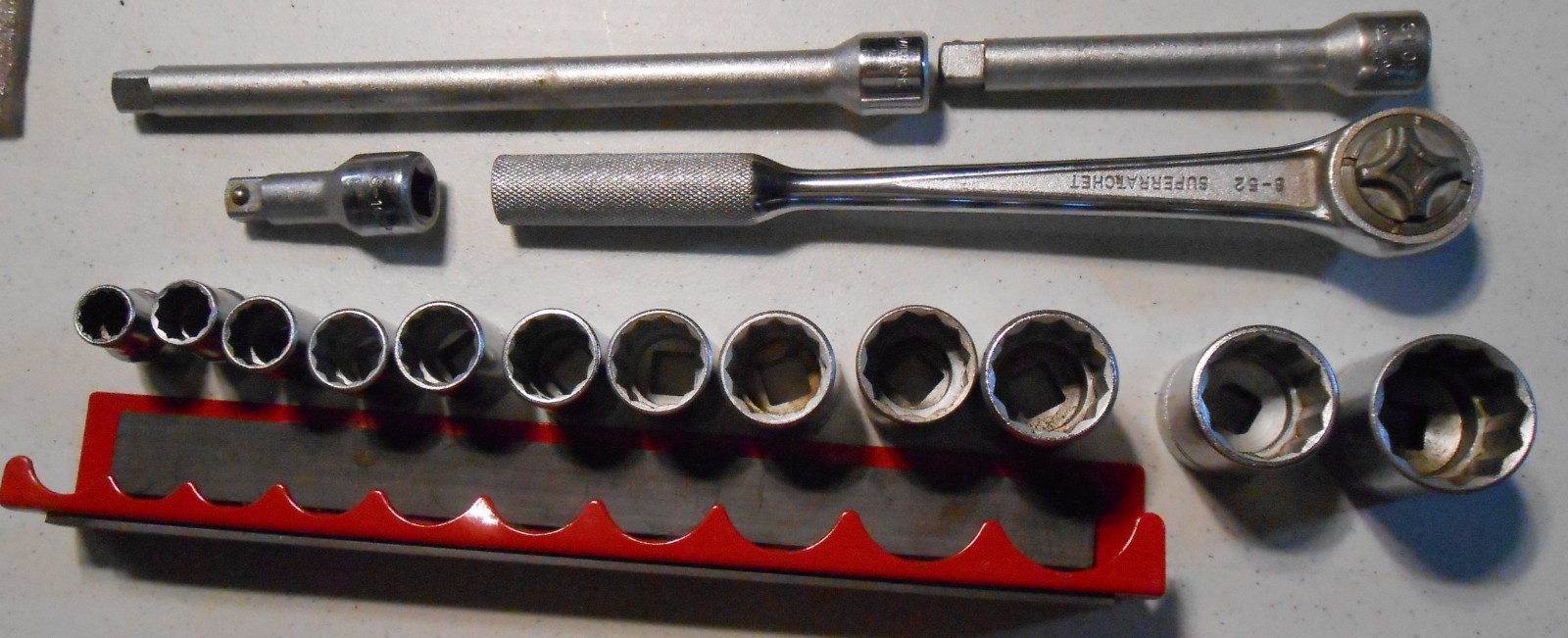 WILLIAMS 1/2-Drive SAE SOCKET SET W/ METAL CASE, 1/2 to 1-1/4, USA MADE
