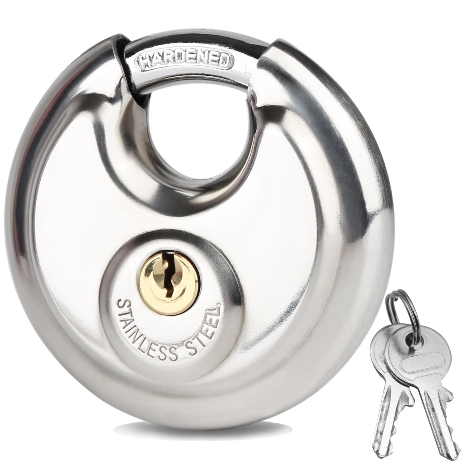 Disc Lock for Storage Unit 2-3/470mm, Stainless Steel Keyed Padlock with Keys…