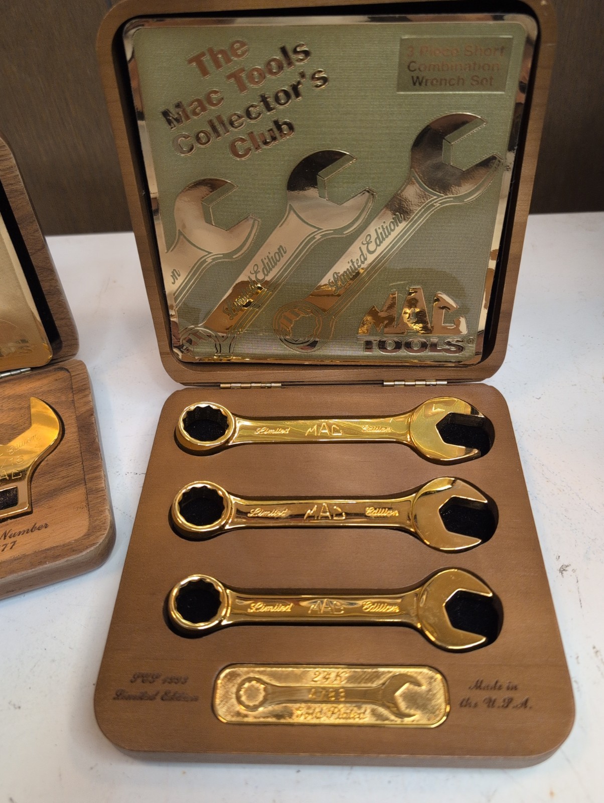 MAC Tools 1994 Limited Edition 24K Gold Plated – 3 Crowfoot Set & 3 Combo Wrench