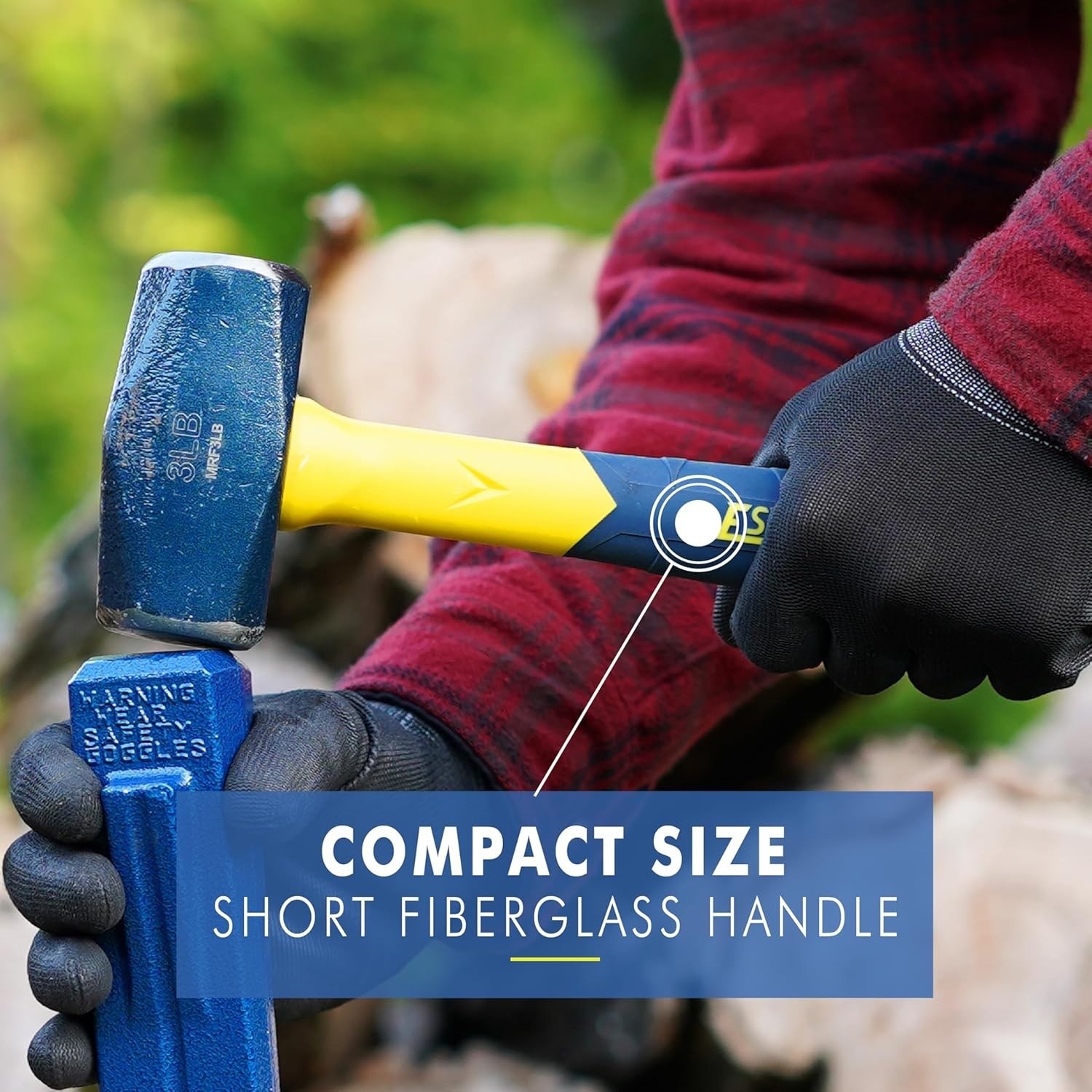 Strong 3-Pound Drilling Hammer with Cushion Grip – Ideal for Heavy Duty Use