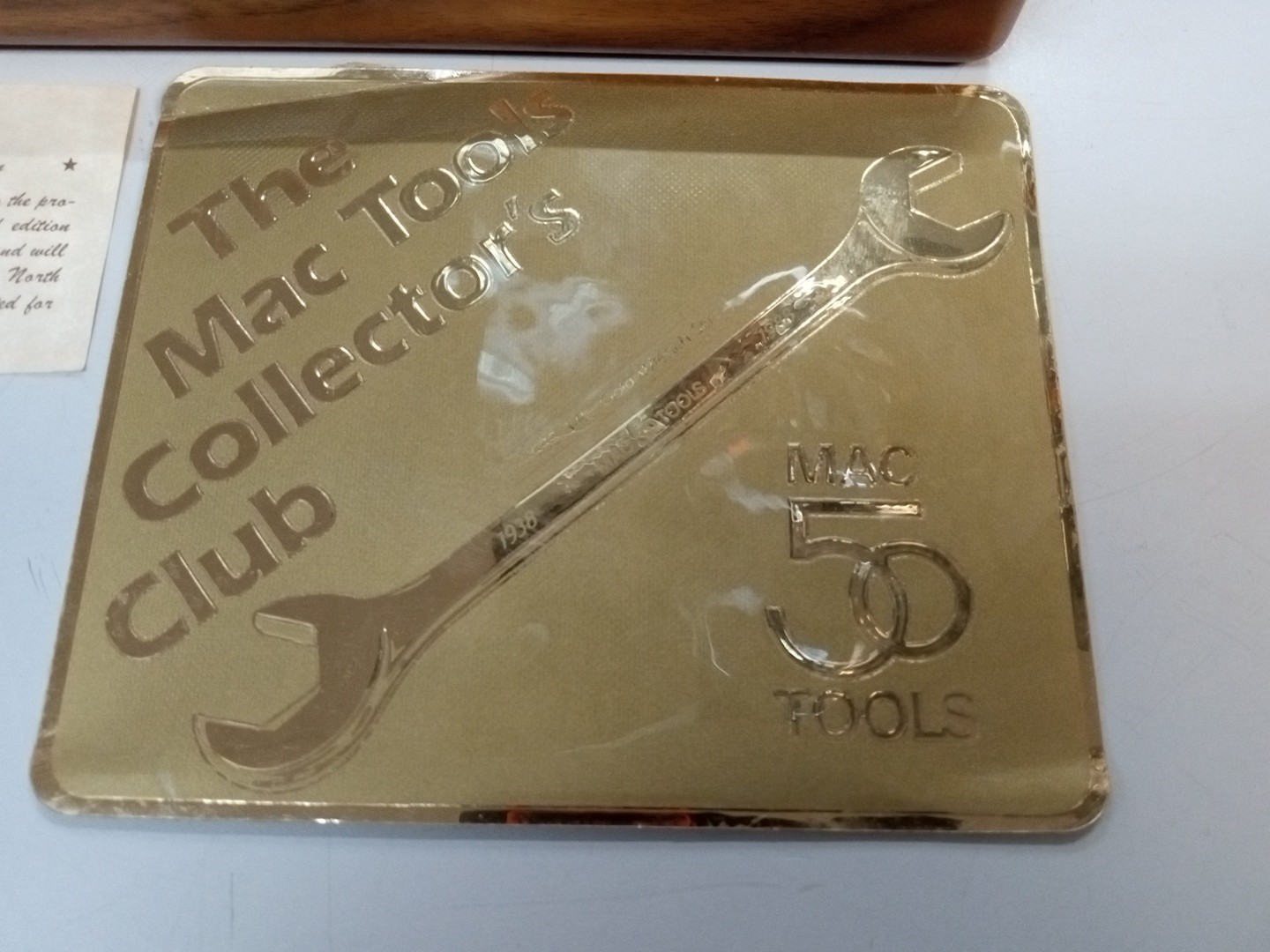 MAC TOOLS GOLD PLATED COLLECTORS 50TH ANNIVERSARY CLUB 1988 SDA WRENCH SET