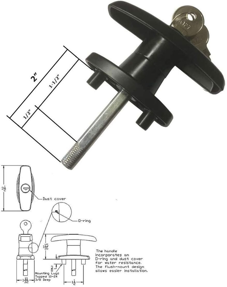 Easy Install T-Handle Lock Set for Vehicles – Alloy Steel and Zinc Components