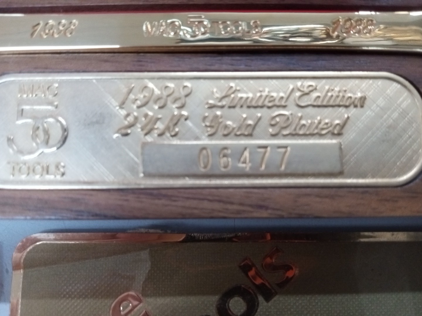 MAC TOOLS GOLD PLATED COLLECTORS 50TH ANNIVERSARY CLUB 1988 SDA WRENCH SET