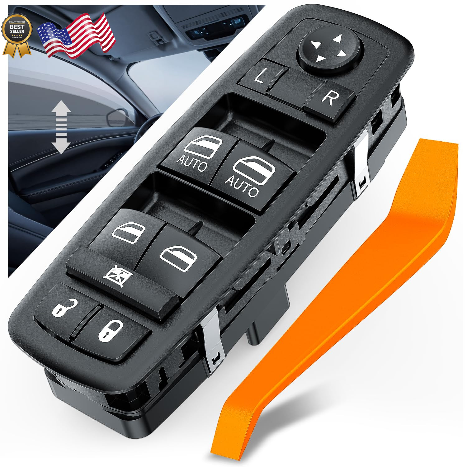 Power Master Window Switch Compatible with 2009 2010 2011 2012 Dodge Ram 1500