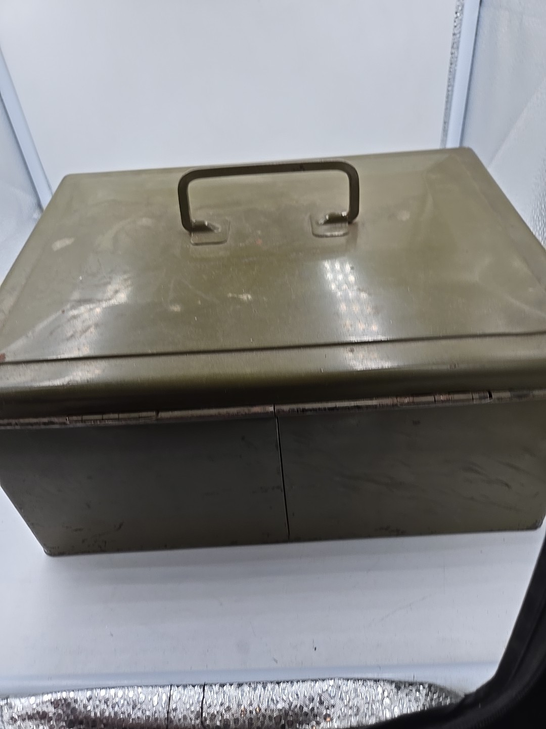 Vintage Old Metal Lock Box No Key Needs Repair