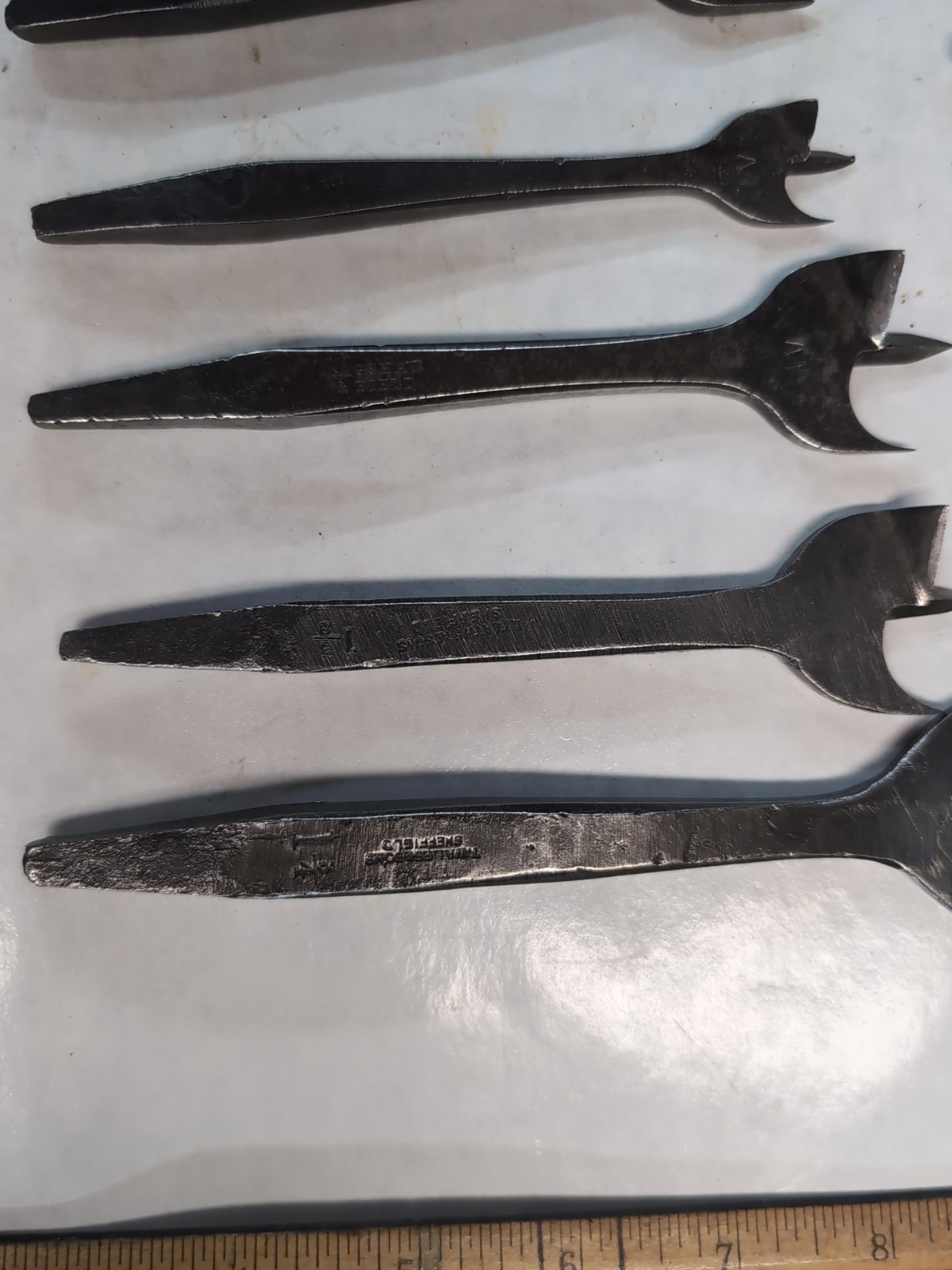 Graduated Center Point Brace Drill Bits Batwing Bat Wing Hand Forged Tool