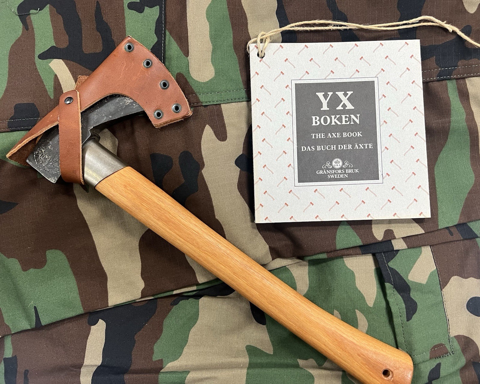 GRANFORS BRUK 14.5” CAMPING SURVIVAL HATCHET SWEDISH MADE FORGED WITH BOOK (GZ)