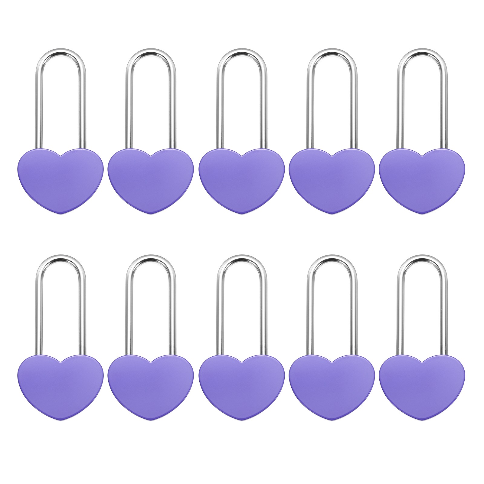 10Pcs 4″ (100mm) Love Heart Lock Alloy Steel Keyless, Purple