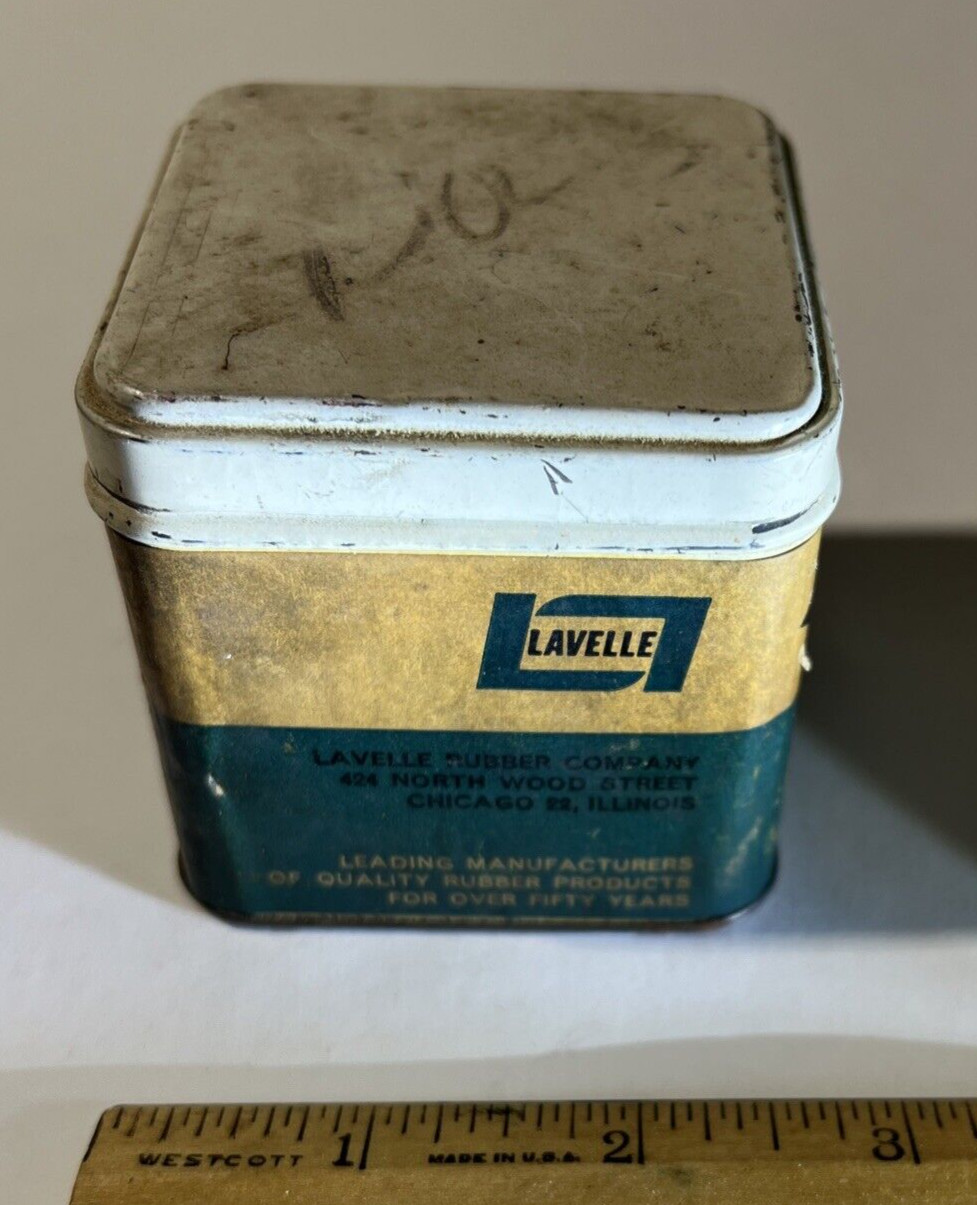 Vintage Black Diamond FLAT FAUCET WASHERS TIN/CONTAINER w/ hinged top EMPTY