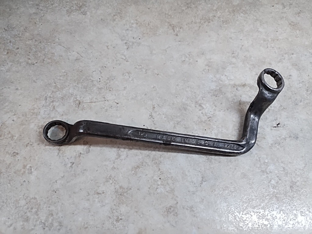 Rare Vintage Offset Angled Box Wrench 1/2″ X 9/16″ USA