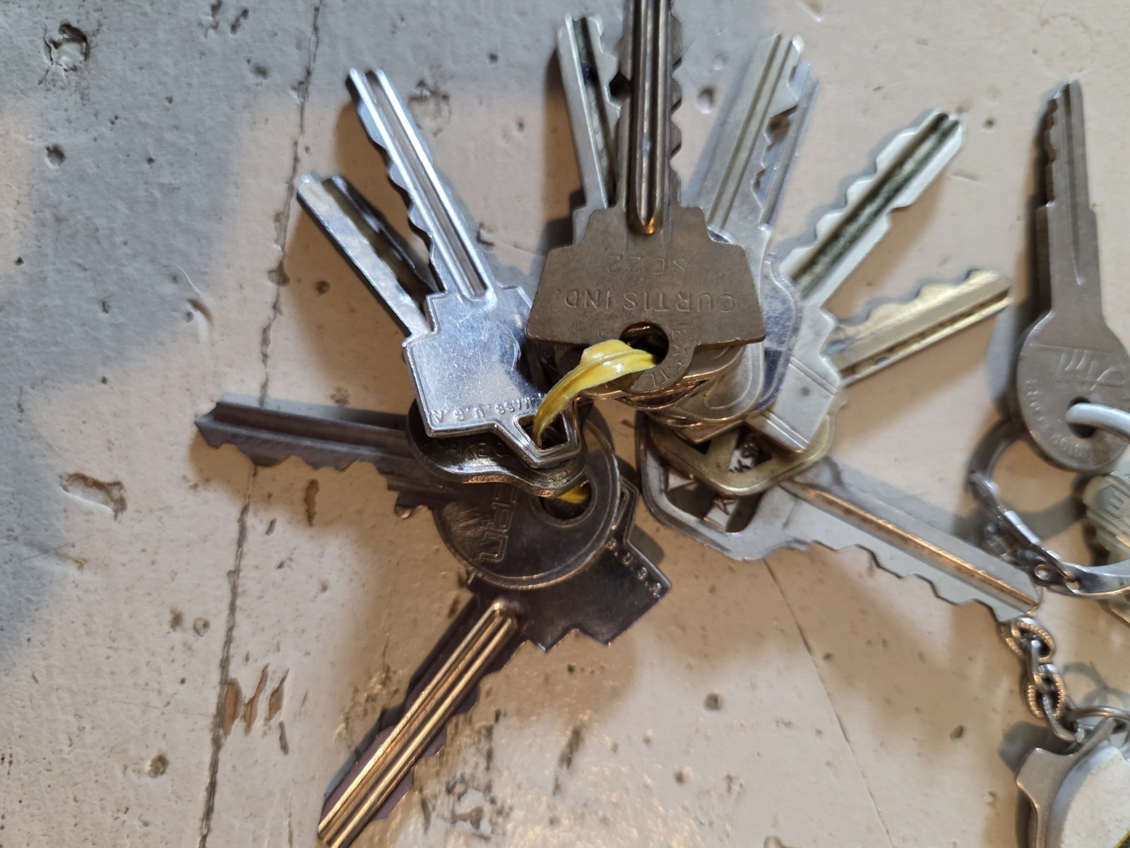 Vintage Key Lot Assorted, Skeleton, Auto, Brass Key Chains