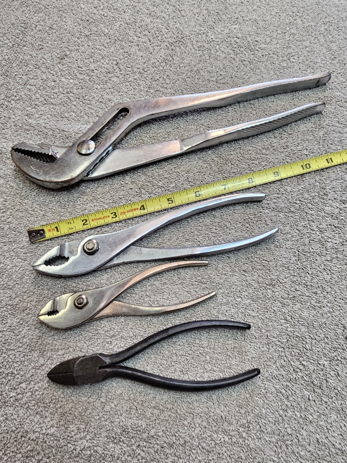 4 Vintage Pliers Craftsman, Fleet, Crescent, Utica Pliers Made In USA