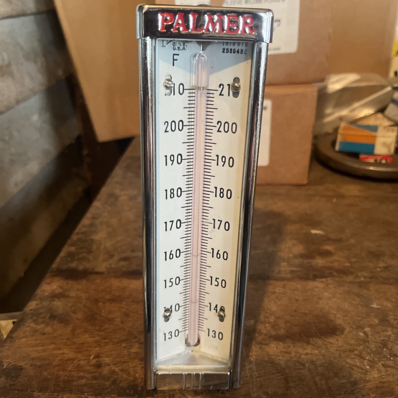 NOS Vintage PALMER 130 To 210° Fahrenheit Temperature Gauge
