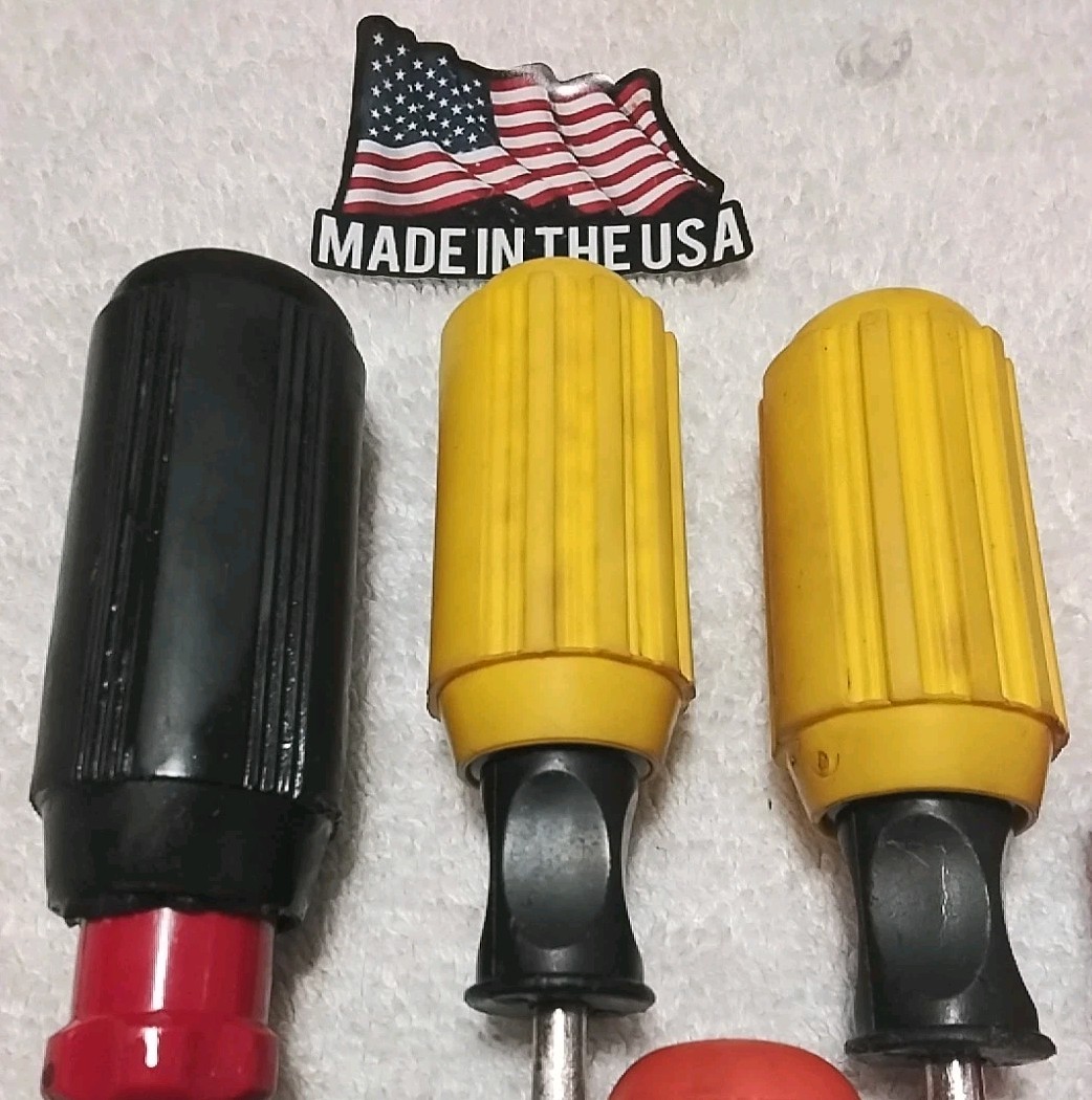 6pc USA-MADE VINYL SOFT RUBBER GRIP & PLASTIC HANDLE ASSORTED SIZES SCREWDRIVER