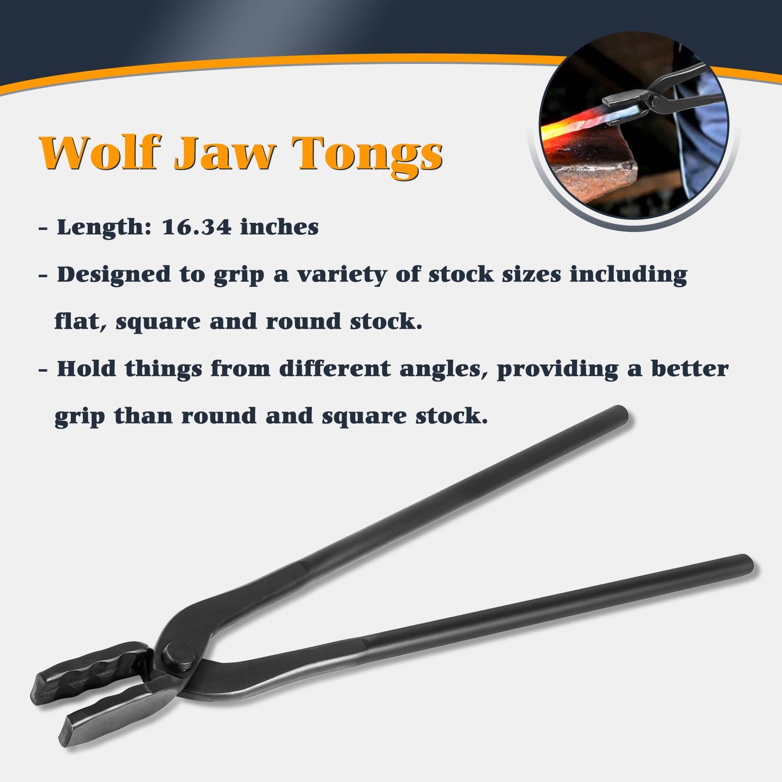 Knife Making Tongs Set Blacksmith Tong & Blacksmith Hammer 1.5kg Forge Tools Kit