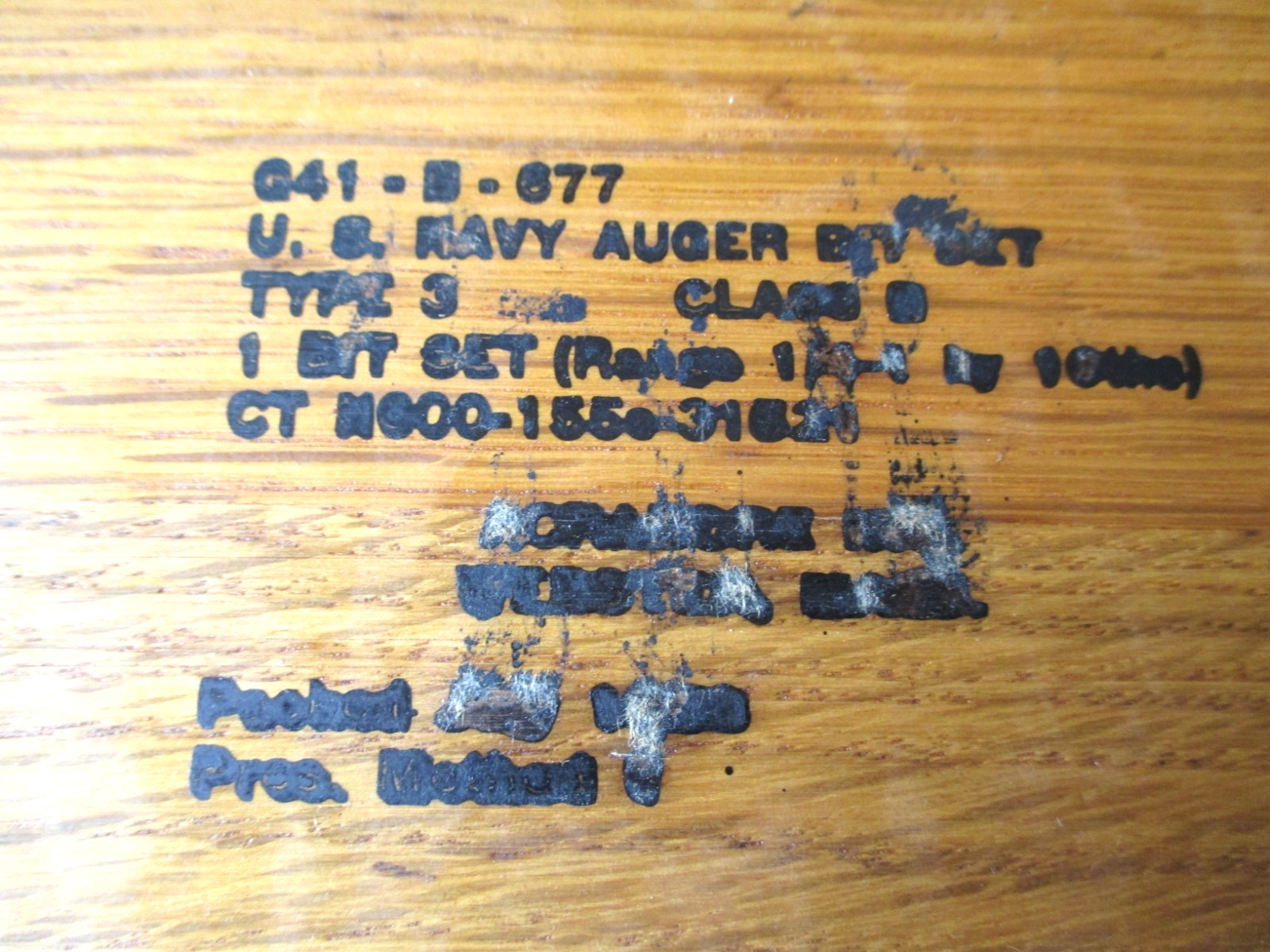 Vintage UNUSED 1953 Acrabore U S Navy Auger Bit Set w/ Box