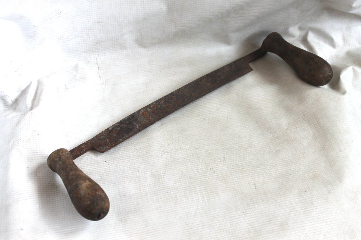 Antique Drawknife Hand Peeling Wood Plane Tool 19 Century Bulgaria