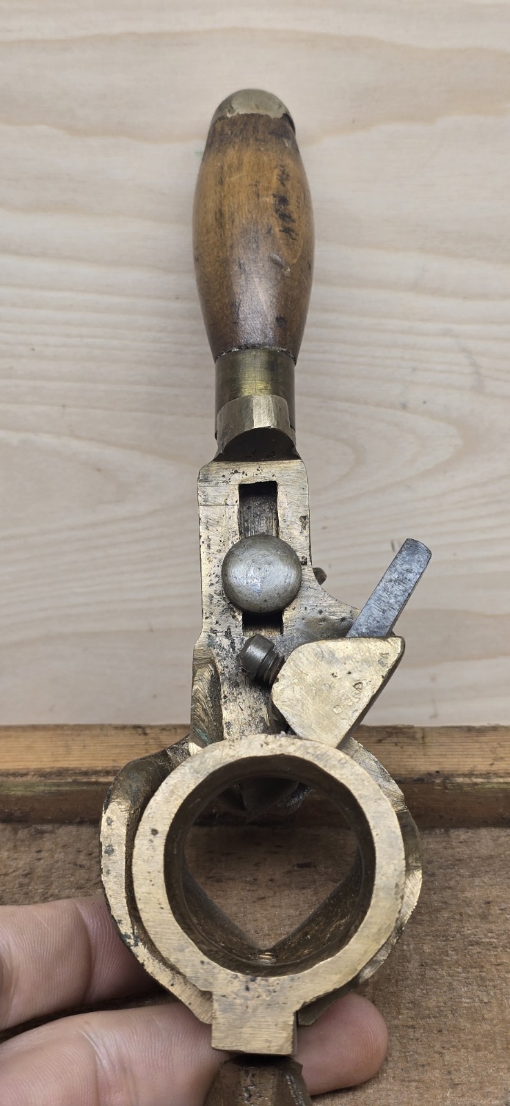Antique Brass Adjustable Woodworking Tool for Dowels/Rods Unknown Maker