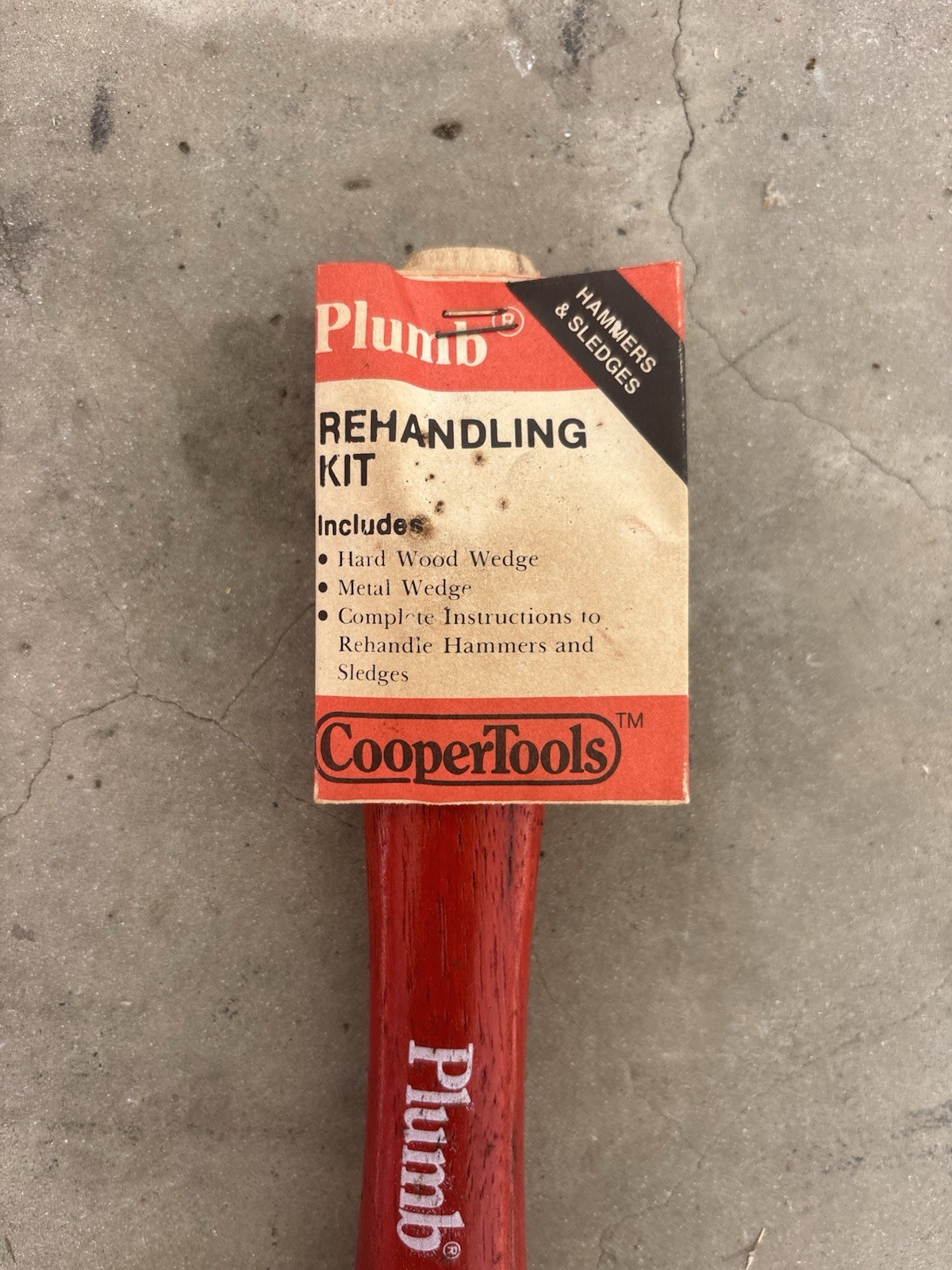 Plumb Hammer Handle Replacement Wood USA CooperTools Rehandle Kit NOS