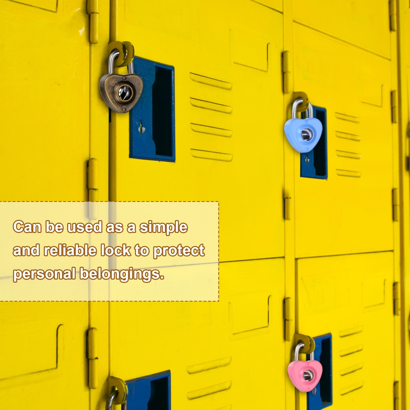 10Pcs Mini Diary Padlock, Small Heart Shaped Lock with 2 Keys Light Green
