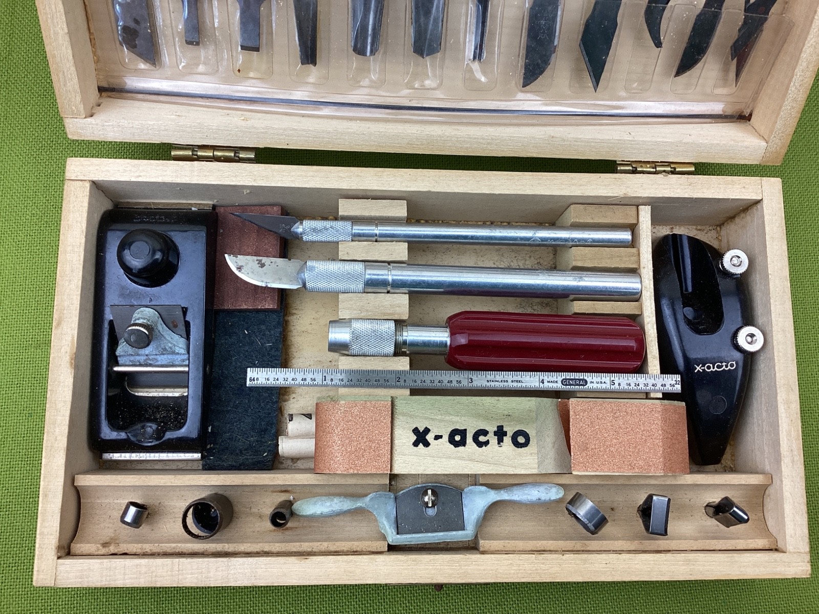 1971 X-Acto No. 86 The Crafter Hobby Tool Chest Wooden Original Box Extra Tools