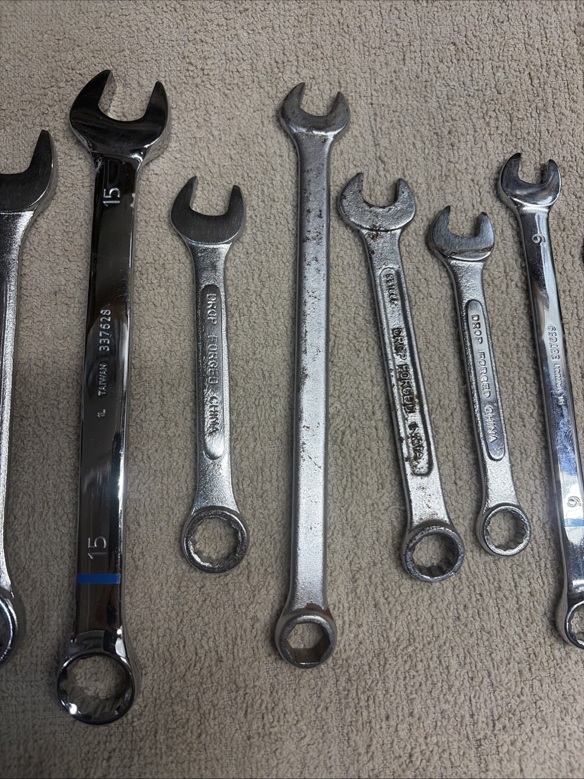 Metric Wrench Lot 10 Pcs Kobalt Bosh Indestro 6,7,8,9,10,11,12,15,17,19,25/28