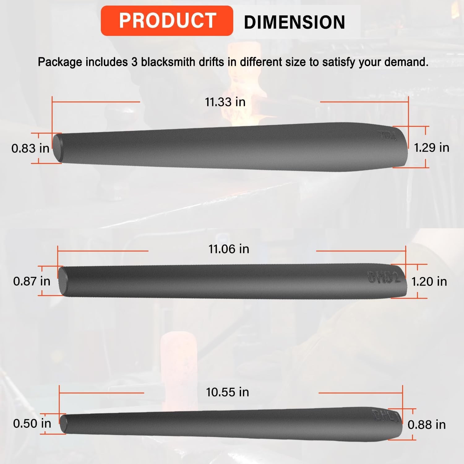Blacksmith Drift Kit Blacksmith Hammer Eye Drift Tool Set (3 Pack)