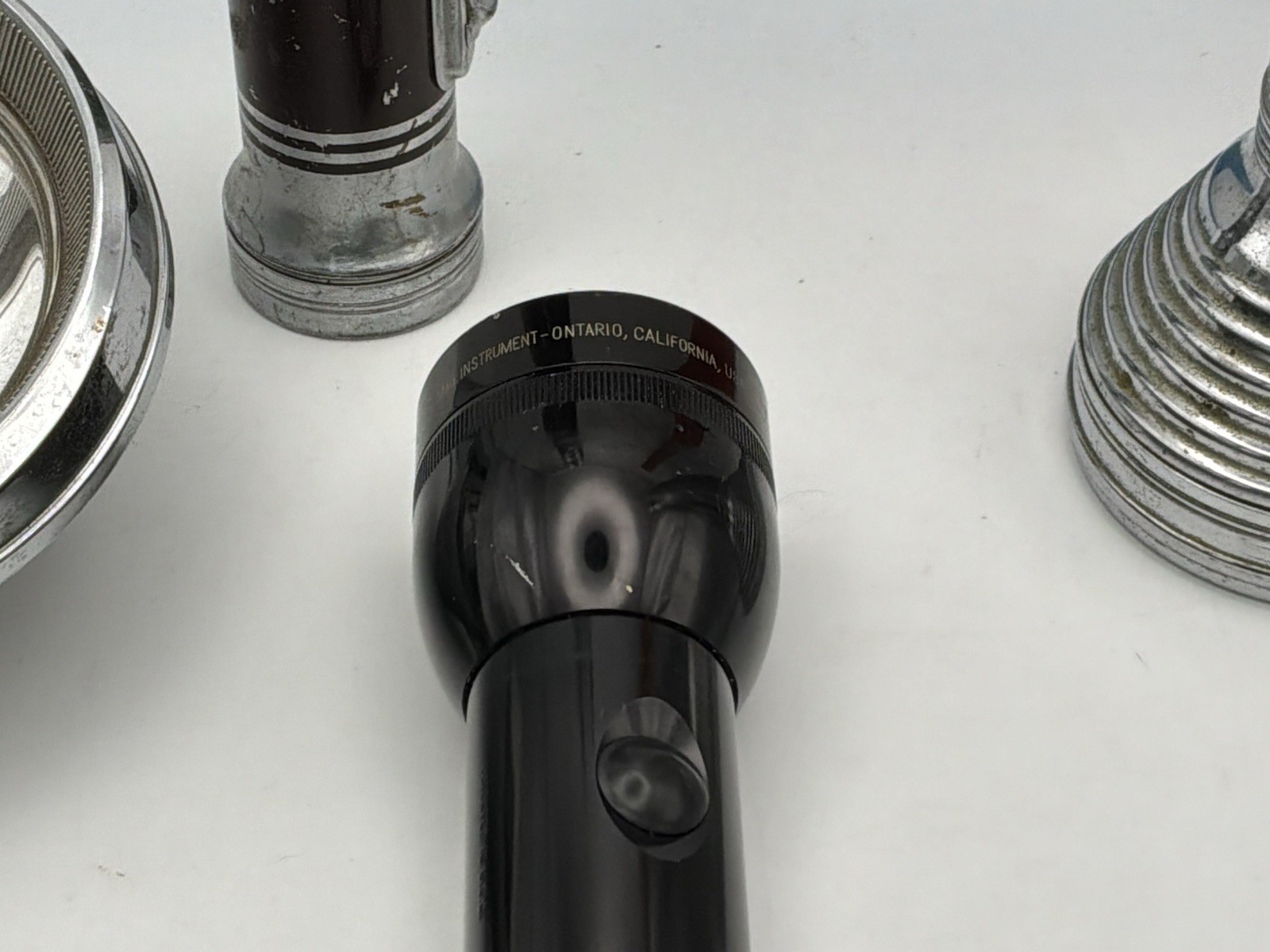 Vintage Flashlight Lot Maglite Ashton Metal Spotlights Cigarette Plug Working