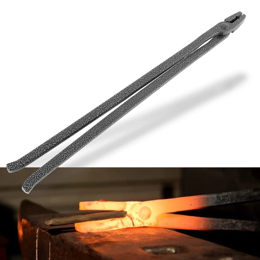 Blacksmith V-Jaw Tongs for 1/2″ Round & Square Stock Anvil Vise Forge Tongs Tool