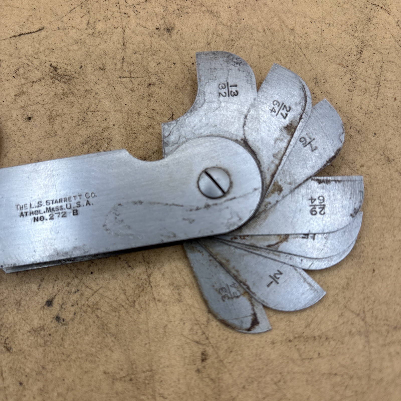 Vintage L.S. Starrett No. 272B Radius/Fillet Gage Machinist Tool USA