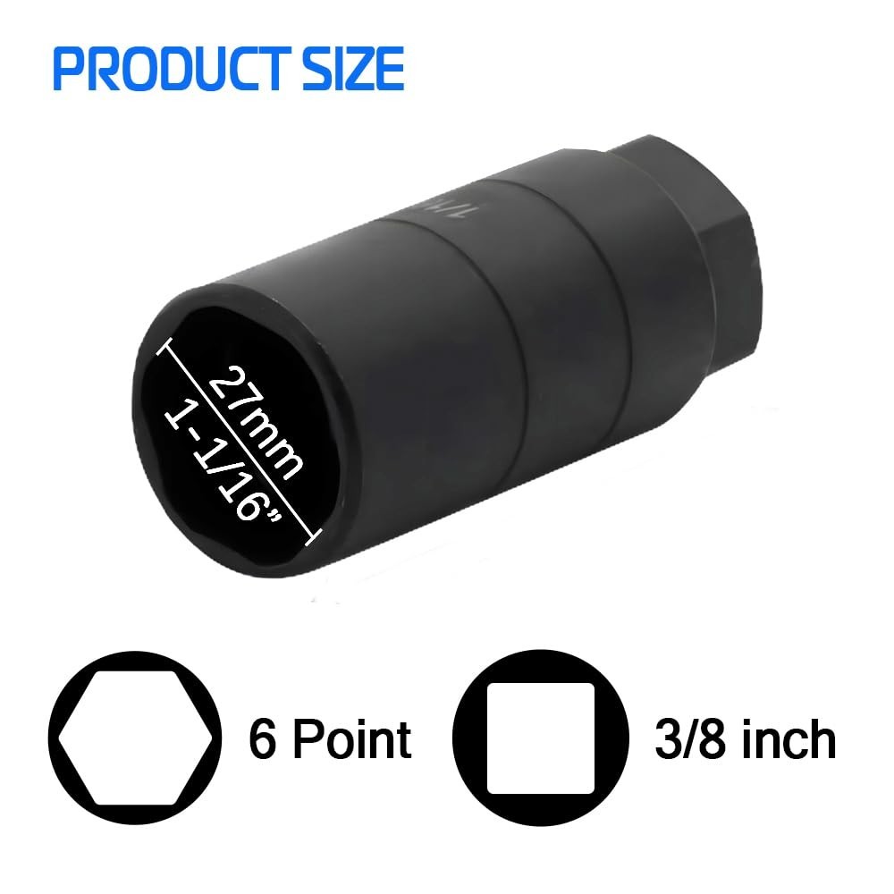 Oil Pressure Switch Socket, 1 1/16” x up to 2-5/8”, Fits 3/8” Drive or 1 1…