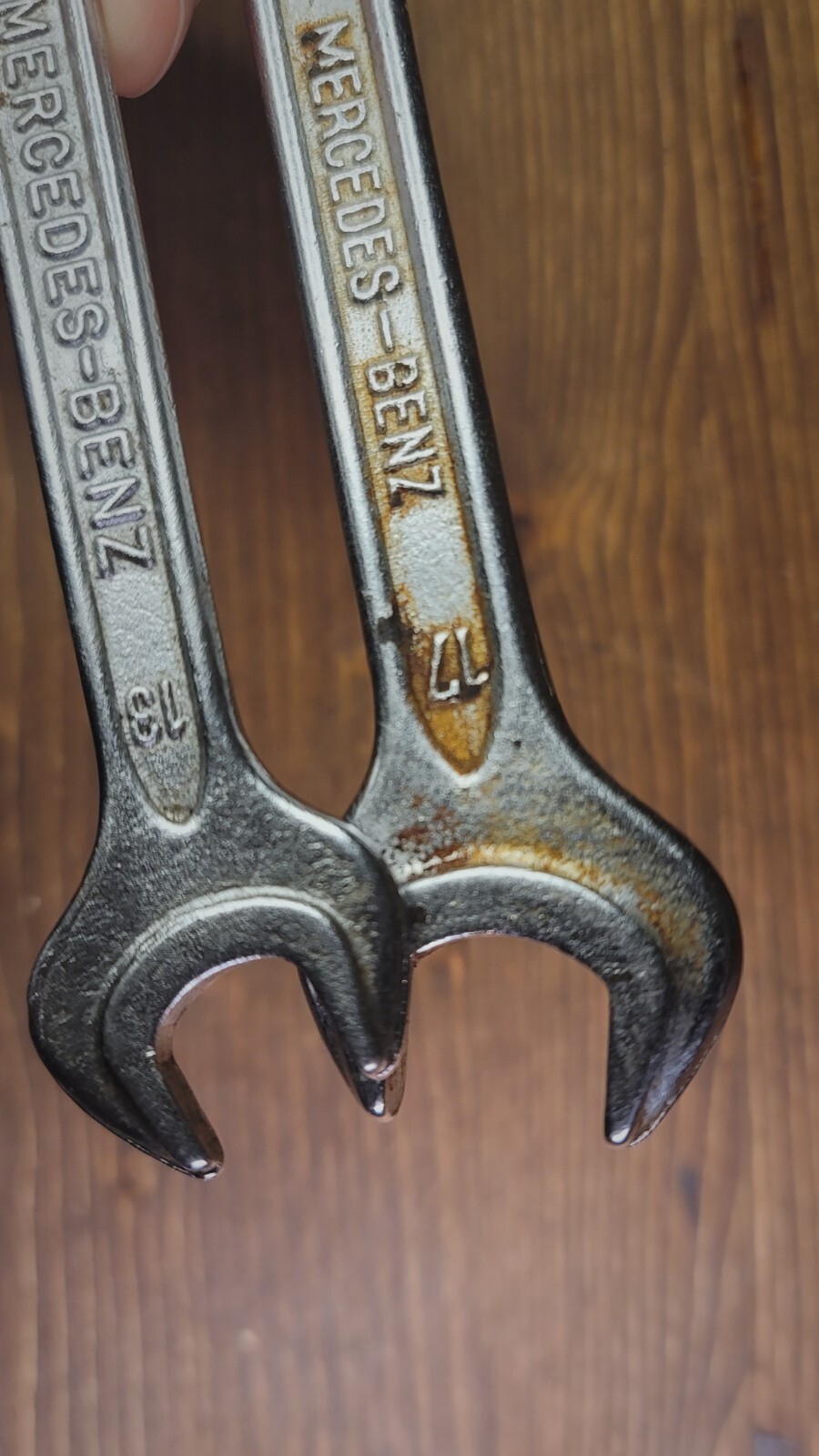 Lot of 2 Vintage HEYCO DIN895 W. Germany Mercedes Kit Wrenches 19-17mm & 17-13mm