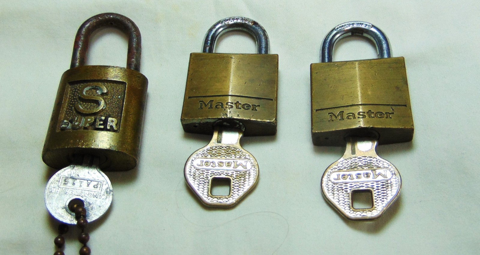 Vintage SUPER S and MASTER Padlocks With Keys