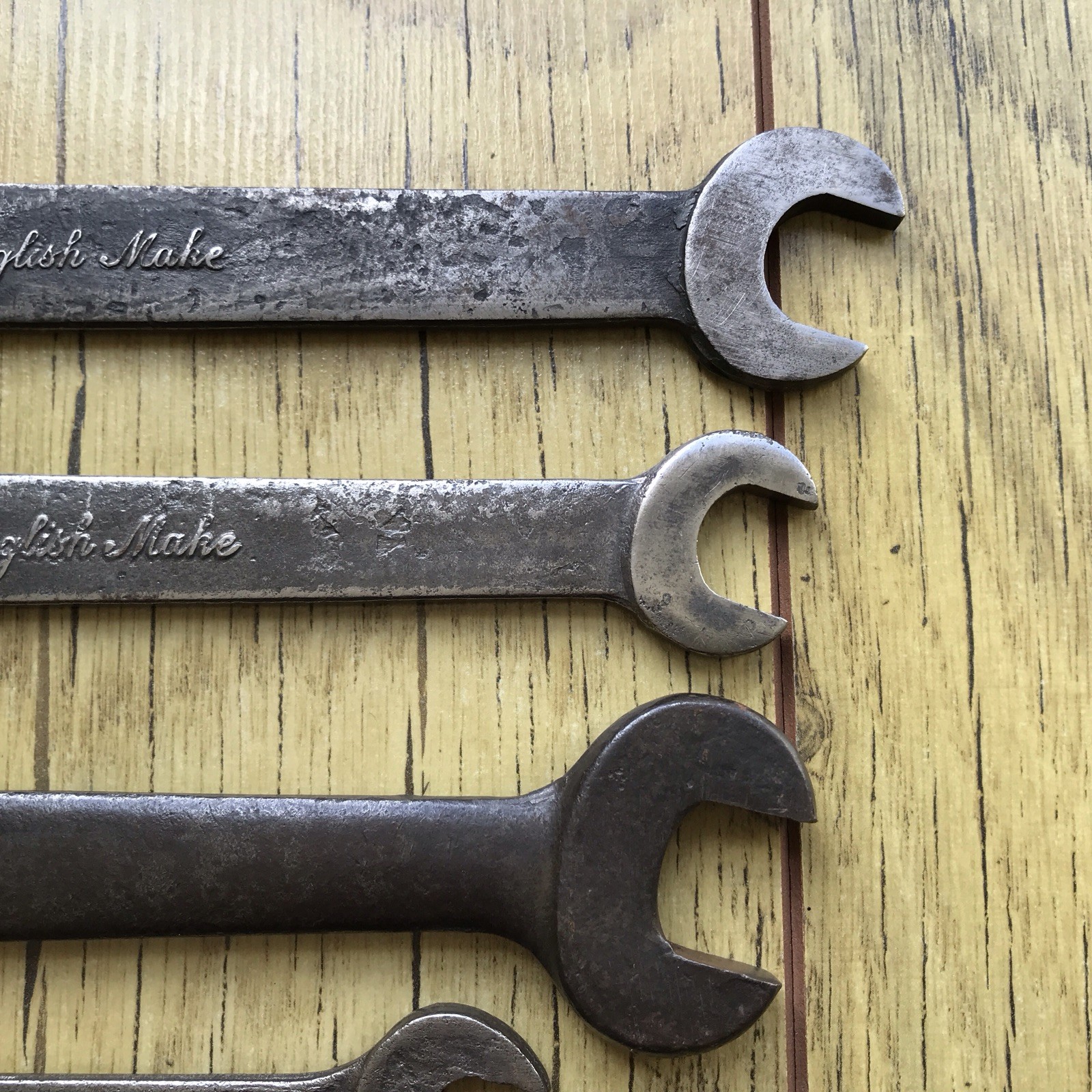 7 Vintage 1940s Austin Whitworth Spanners 7/8” to 3/8” AF.