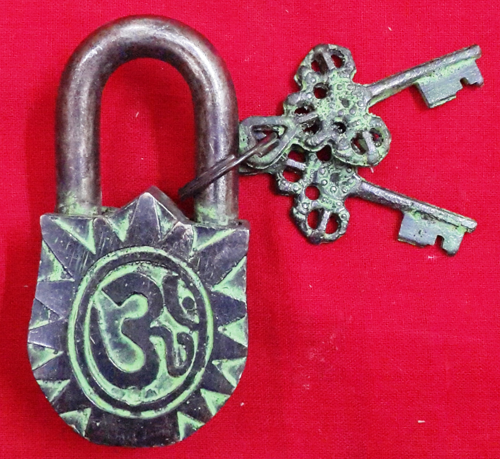 Saraswati Maa Padlock Brass Goddess Lock Vintage Style Reproduction Design BM65