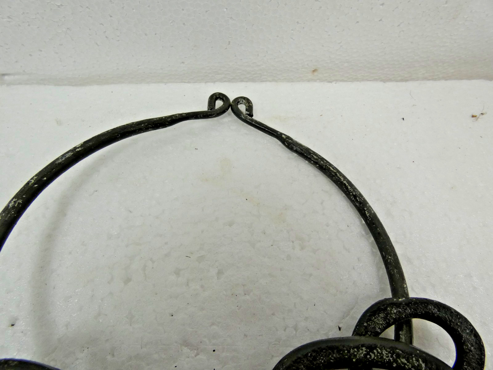 Five Large Cast Iron Skeleton Keys w/ 6-1/8″ Diameter Ring Painted Black