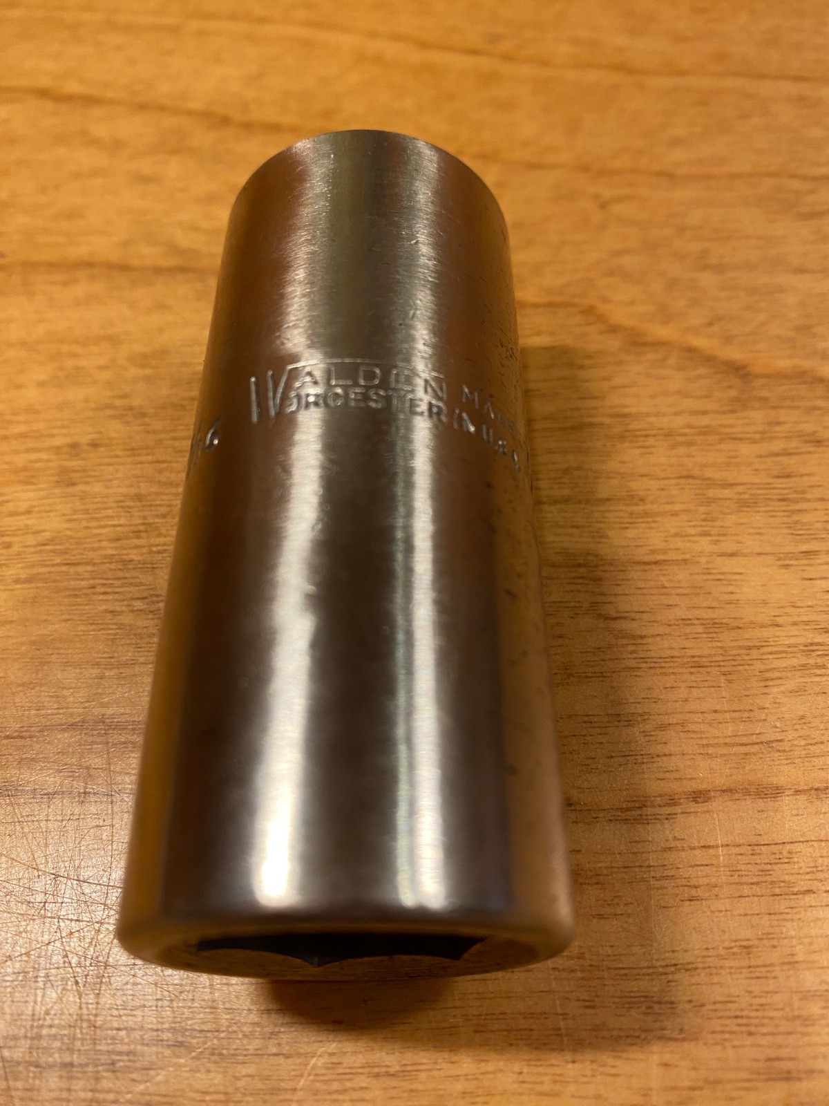 Vintage WALDEN 1/2″ Drive Double-End Deep Socket, 6-pt, 13/16″-7/8″, #L-454 USA