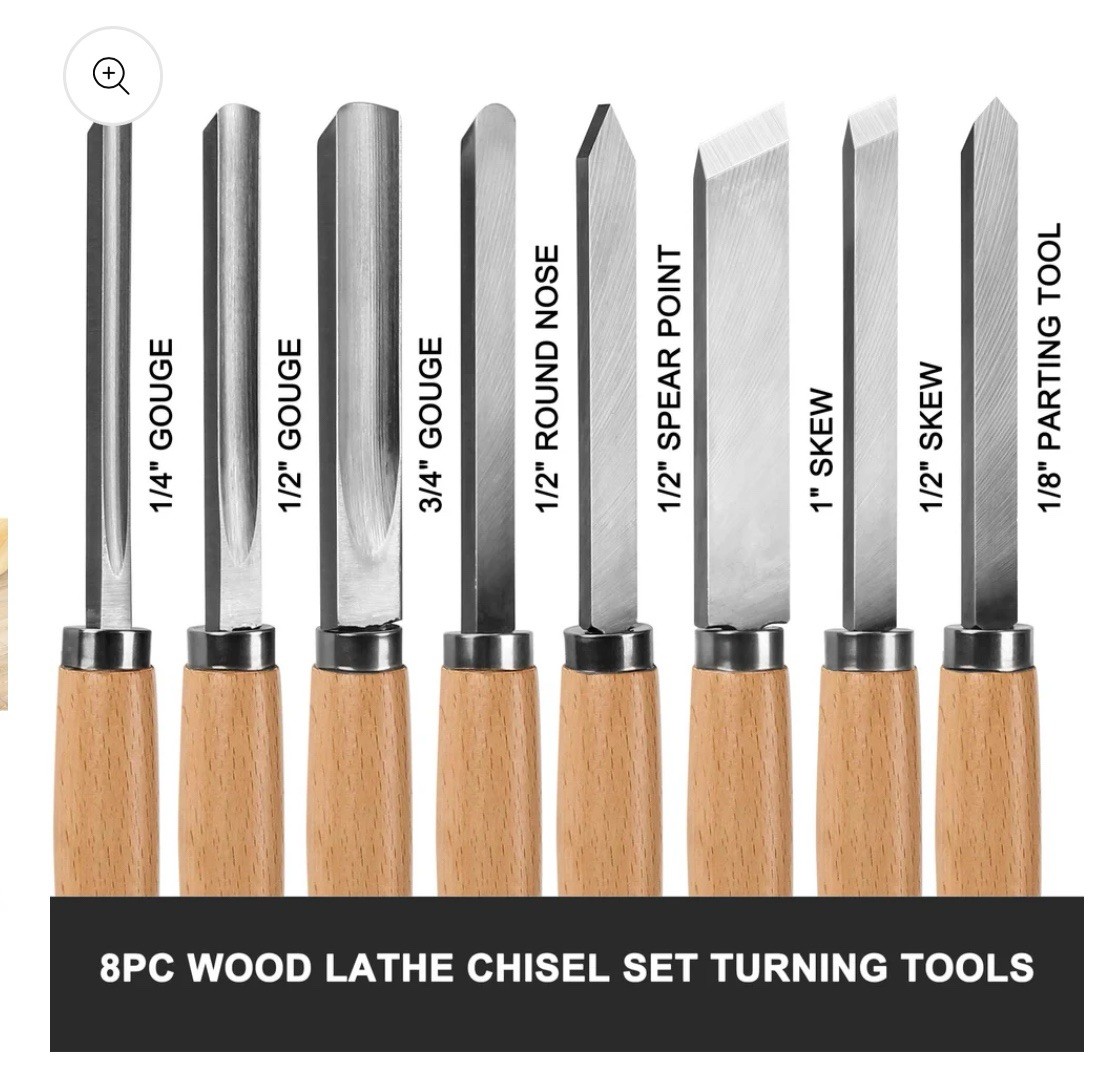 HAUTMEC Professional Wood Turning Chisel 8 pcs Set – A3