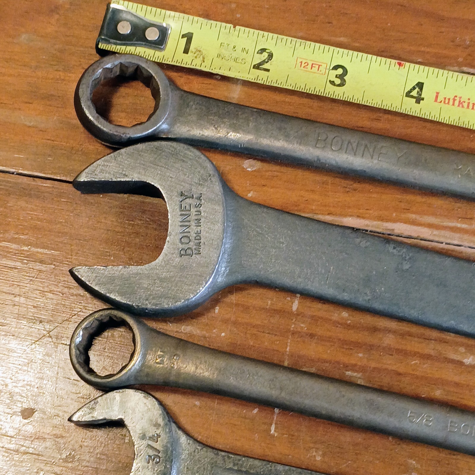 Lot Of 8 Vintage Bonney Made In USA Wrenches Open End Combination Double Box End