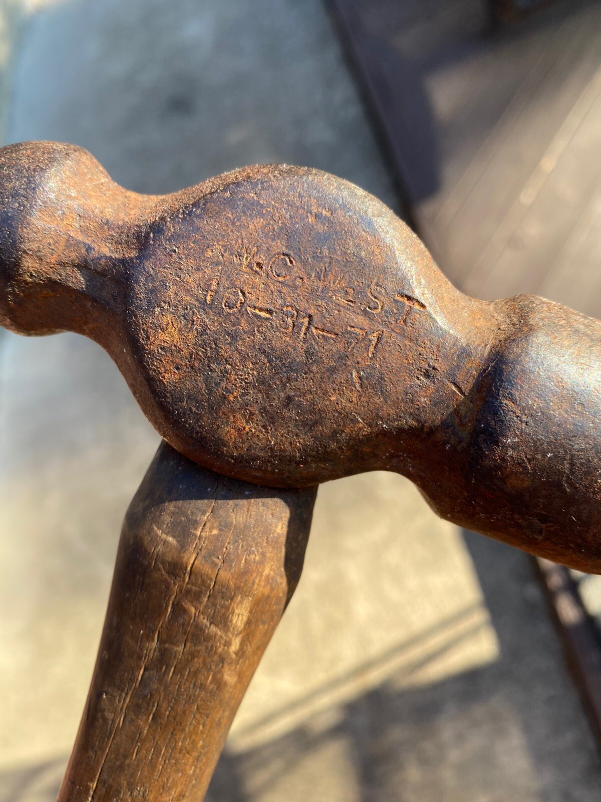 Vintage Terra Motel Stamped Ball Peen Hammer