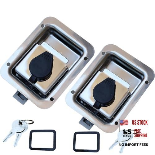 Pack Trailer Paddle Door Latch Handle Rv Truck Tool Box Lock Steel Key 2