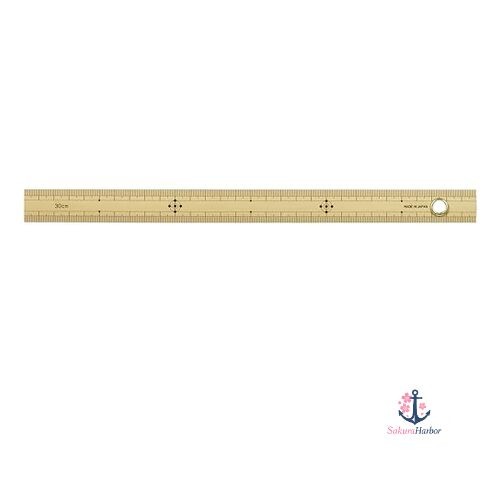 NEW Shinwa Sokutei Bamboo Ruler 30cm 1mm pitch on upper and lower sections with
