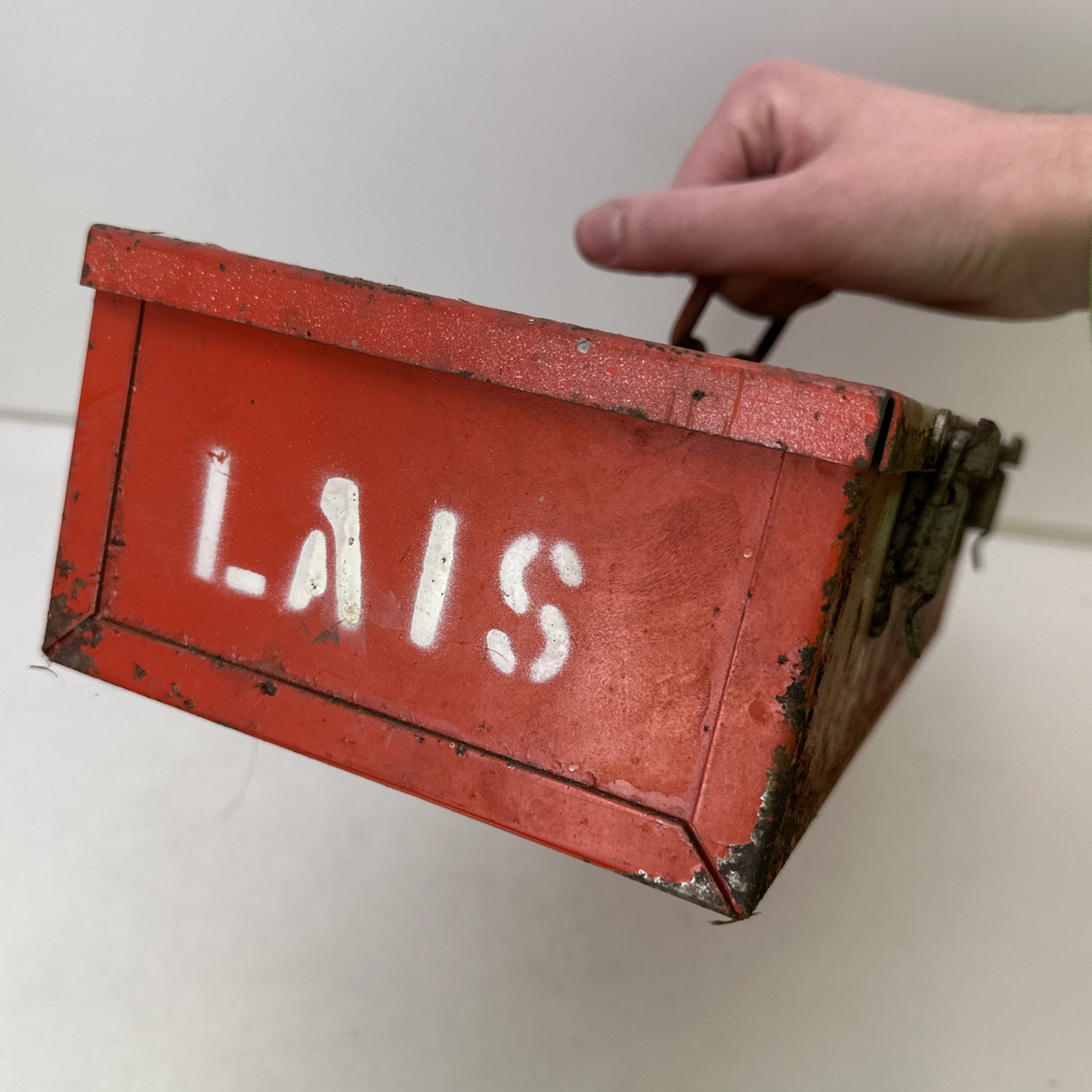 Vintage Ridgid Tool Box Red Metal LAIS As Is