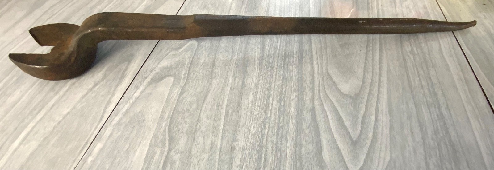 antique 11/16″ spud or structural wrench,17″ long open end wrench,907 wrench,USA