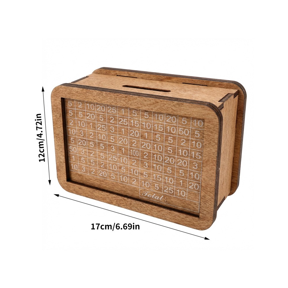 Wooden Cash Box with Counter for Home Office and Business Money Storage Solution