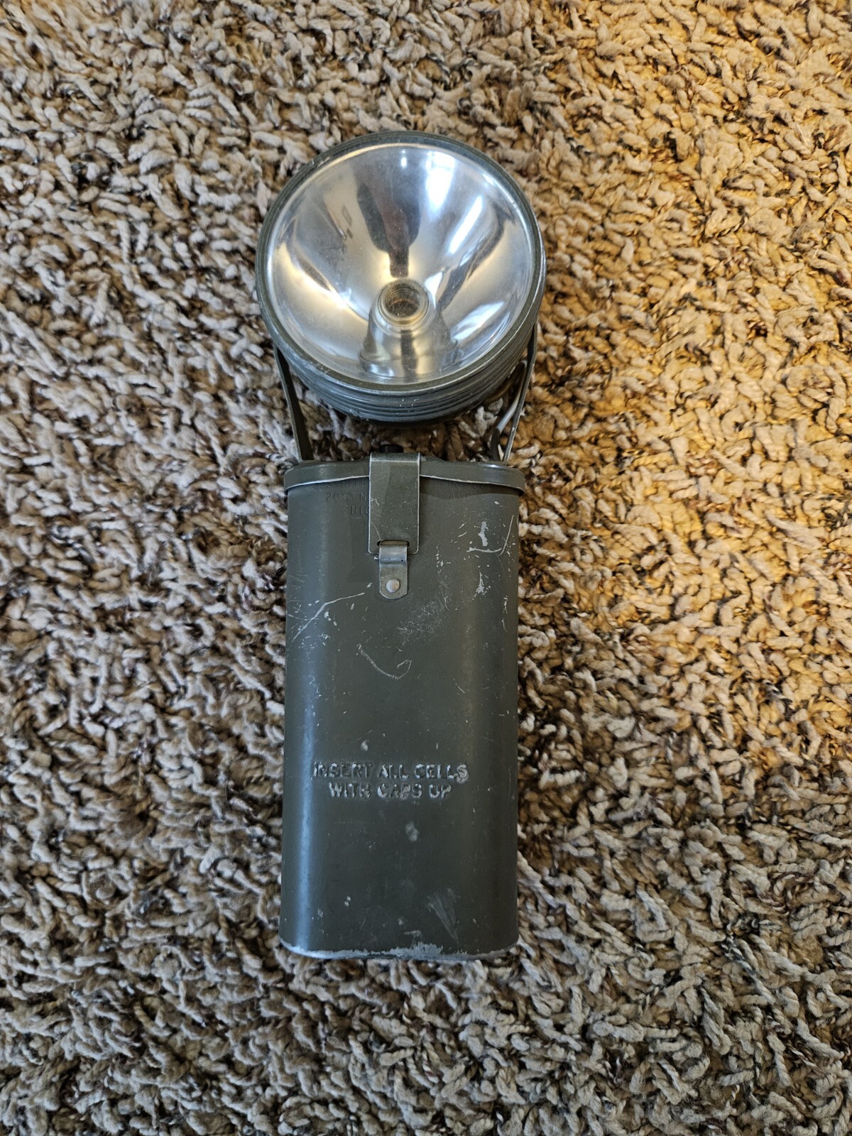 VINTAGE BELL SYSTEM LIGHT STICK JUSTRITE MFG. CO. MADE IN USA OD Green