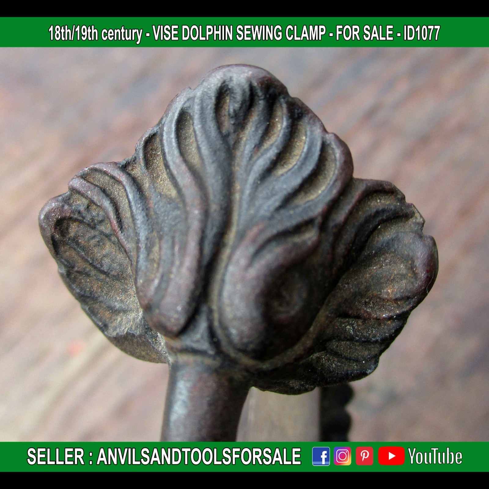 18th/19th century – VISE DOLPHIN SEWING CLAMP – ID1077