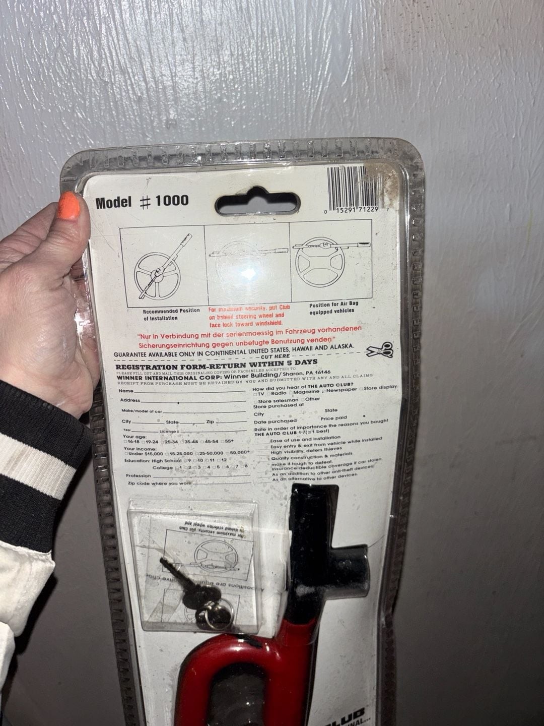 Vintage Original The Club Steering Wheel Lock Anti-Theft Device New in Box