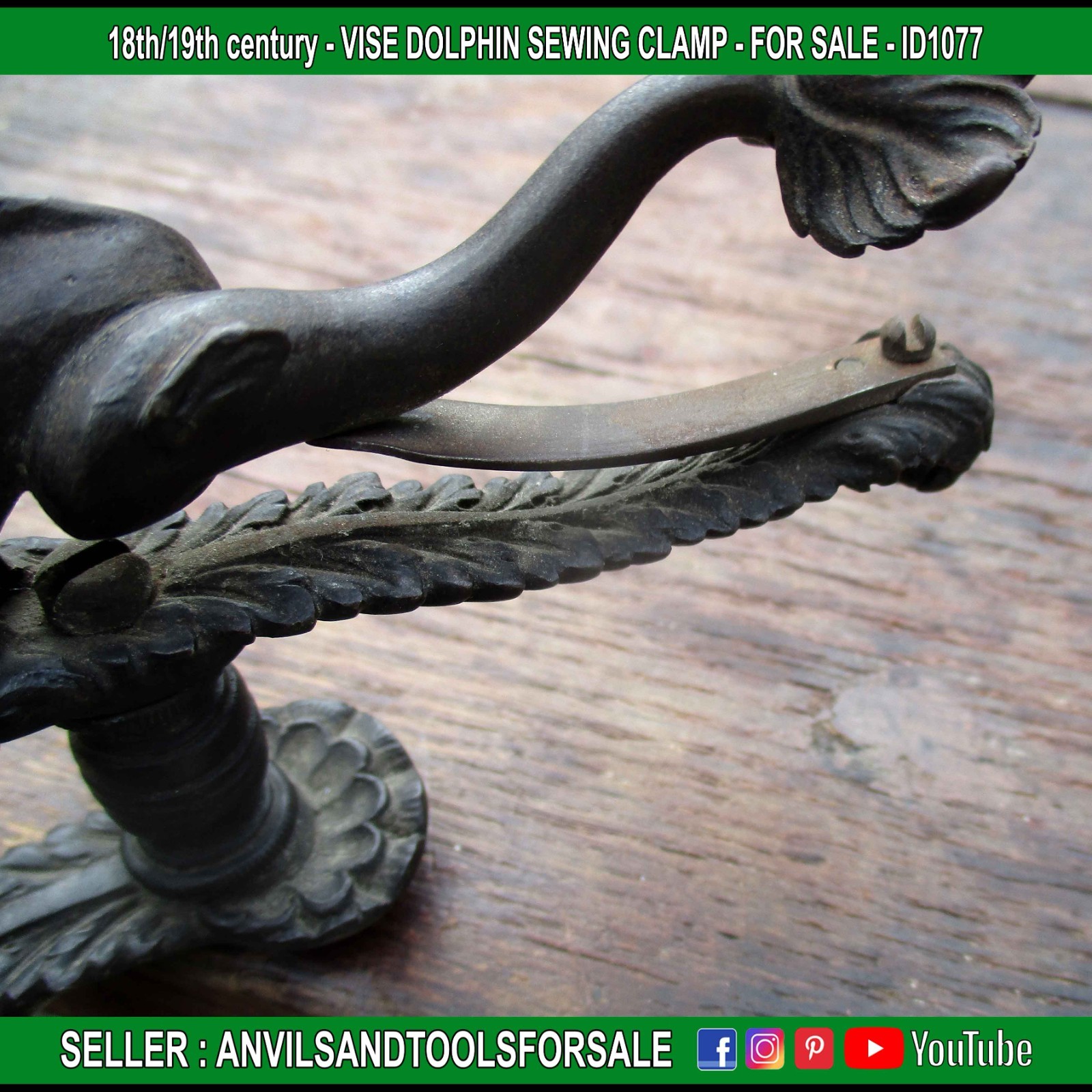 18th/19th century – VISE DOLPHIN SEWING CLAMP – ID1077
