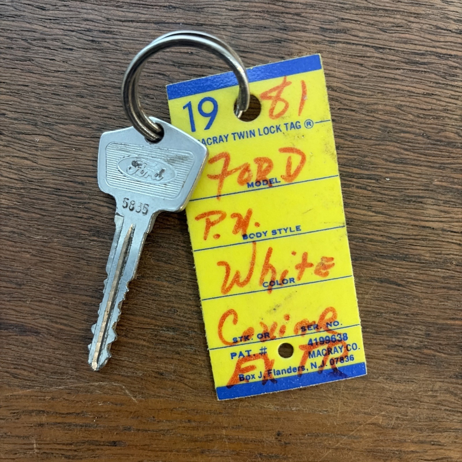 Vintage Set of Automotive Keys Lot of 1 Ford 1981 Pick Up Truck